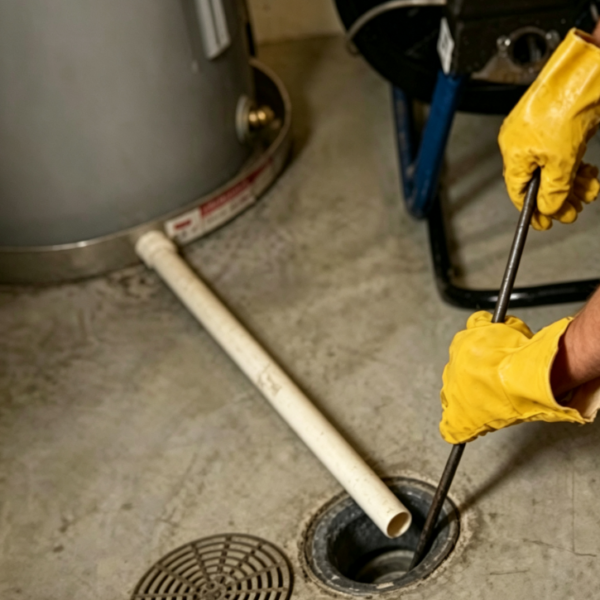 Floor Drain Cleaning for Property Inspection Preparation
